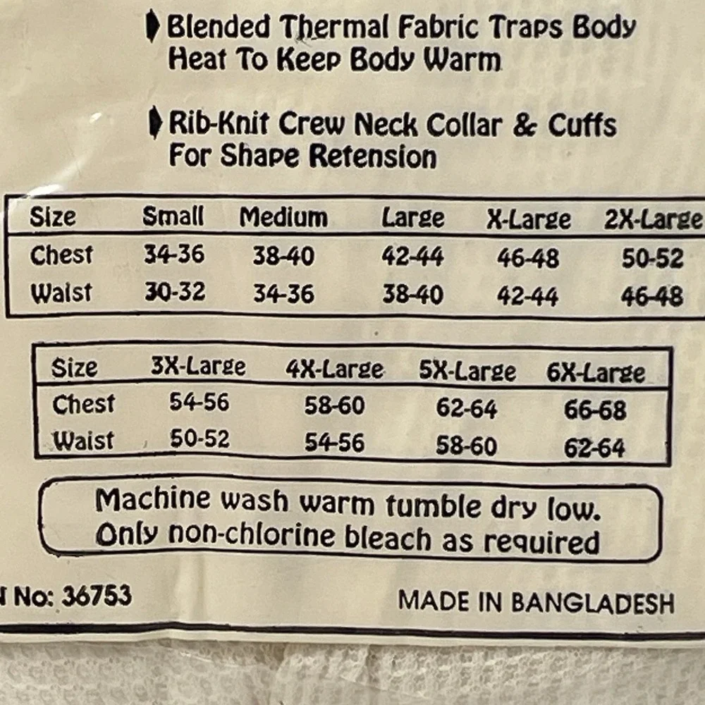 Men's Thermal Underwear Ankle Length Drawer XL 42-44 Long John New Old Stock